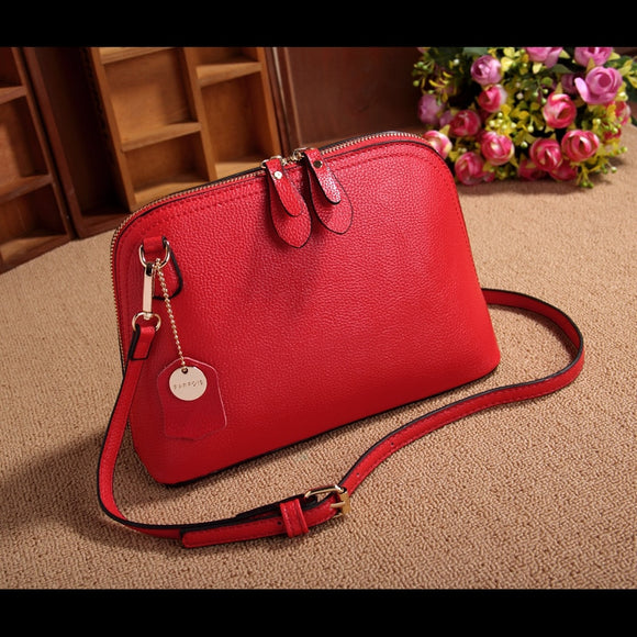 New Genuine Leather Clasp Lock Shoulder Handbag | Charm Women Cross-body Bag