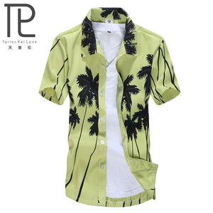 Hawaiian Casual Printed Beach Short Sleeve Shirt for Men