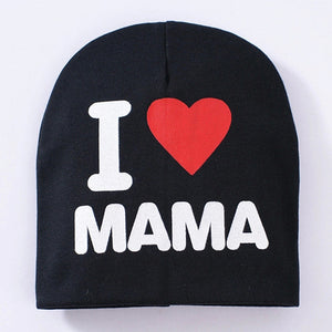 Baby Knitted Warm Cotton Beanie Hat | I LOVE PAPA MAMA Print Baby Hats