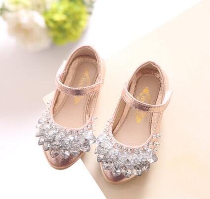 New Leather Shoes for Baby Girls | Princess Girls Rhinestone Dance Shoes