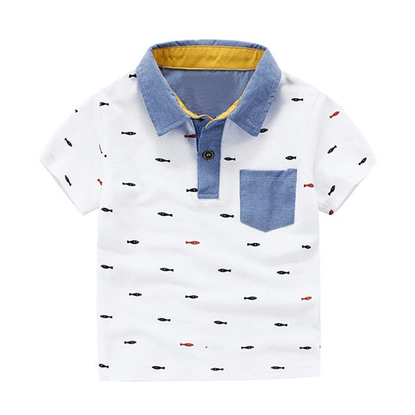 Summer Short Sleeve Boys T-Shirt | Top Printed Polo Shirt for Boys