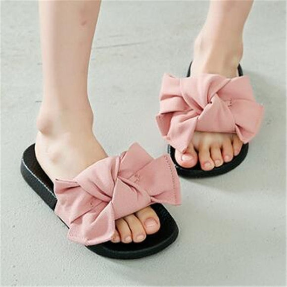 Bowknot Summer Slippers for Princess Girls | Open Toe Kids Beach Shoes