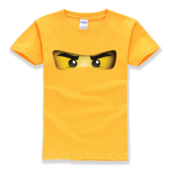 Ninja Cartoon Pattern 100% Cotton O-neck Short Sleeve T-Shirts