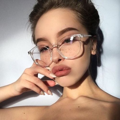 Fashionable Transparent Round Glasses Clear Frame for Women