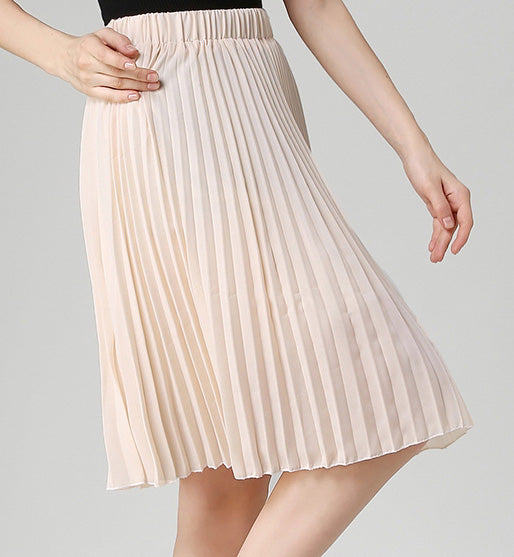 Women Chiffon Pleated Vintage High Waist Summer Style Skirt