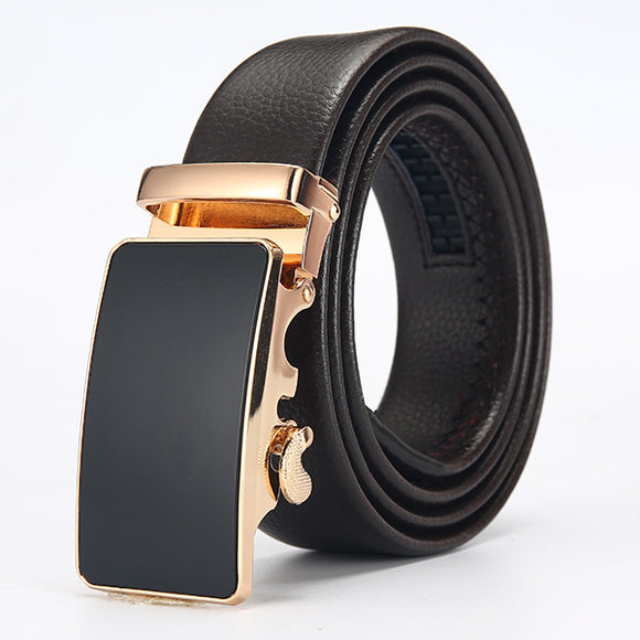 Automatic Genuine Leather Luxury Men's Black Belt | Automatic Buckle High Quality Belt for Men