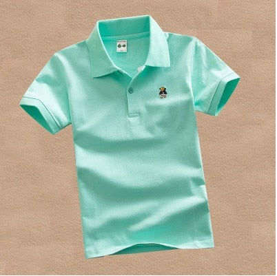 New Fashionable Boys T-Shirt for Kids | Summer Solid Color Cotton Short Sleeve Polo Shirt for Boys