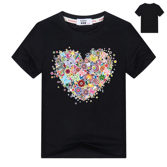 Casual Girls Colorful Flowers Print Long Sleeve T-Shirt | Fashionable Loose Cotton T-Shirt