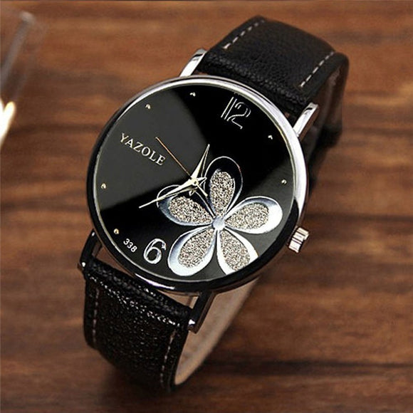 Leather Crystal Bracelet Wrist Watch for Women | Dress Ladies Quartz Watch