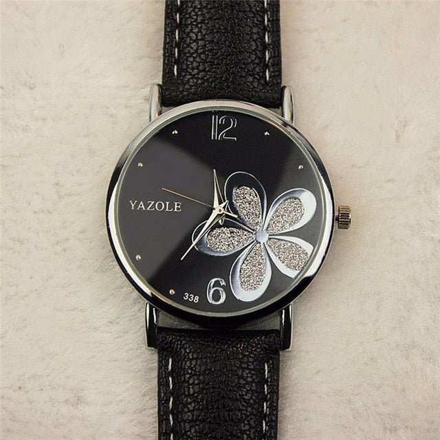 Leather Crystal Bracelet Wrist Watch for Women | Dress Ladies Quartz Watch