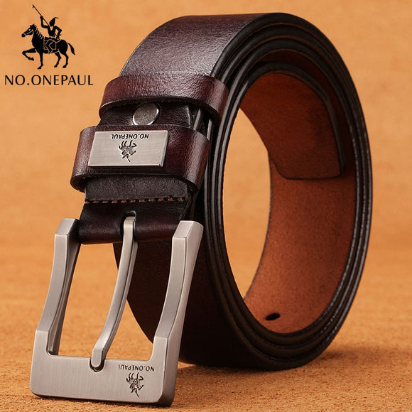 Cow Genuine Leather Luxury Strap Classic Vintage Pin Buckle Male Belts