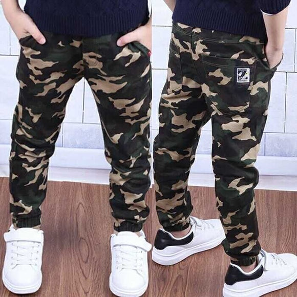 Camouflage Boys Trouser for Boys | Casual Cotton Print Mid Elastic Pant