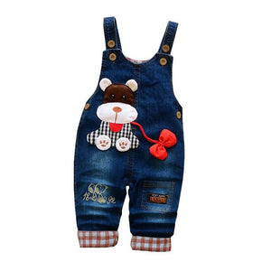 Summer Baby Boys & Girls Cartoon Overalls Denim Pant | Children Unisex Jeans Jumpsuit Pant from Kids Clothing