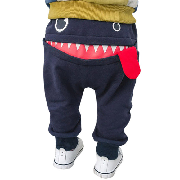 Winter Fashion Baby Pants | Girls & Boys 3D Cartoon Shark Tongue Long Pants | Kids Sweatpants & Trousers Toddler Outfit