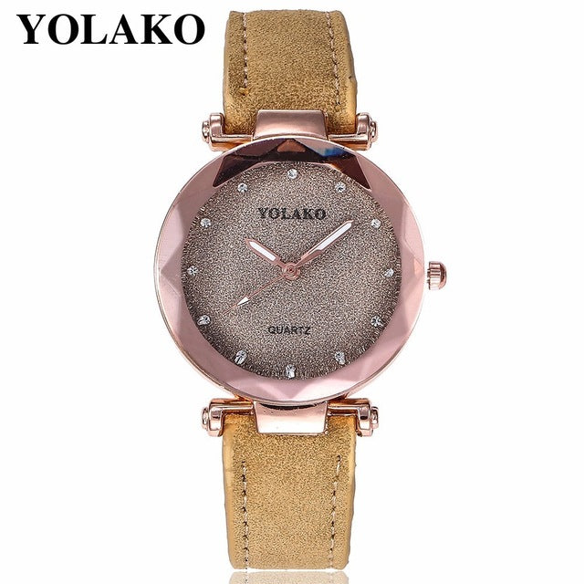 Women Romantic Starry Sky Leather Wrist Watch