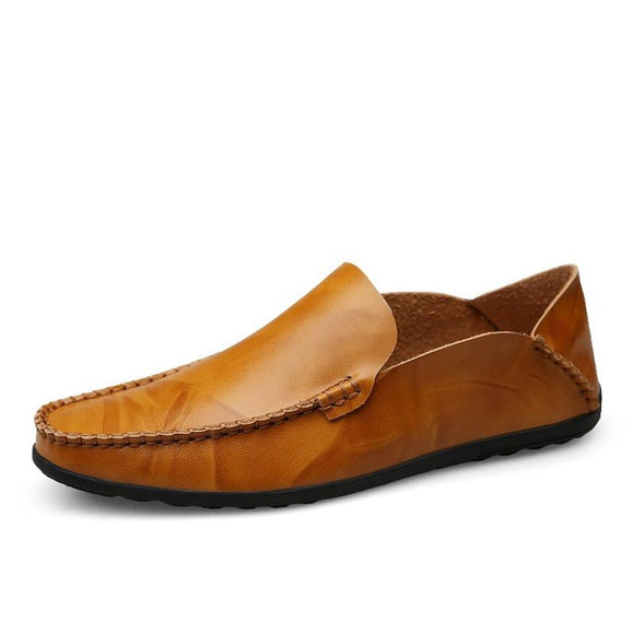 Men Casual Designer Genuine Split Leather Shoes | Italian Men Loafers Flat Driving Men Shoes