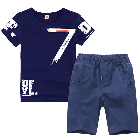 Boys Summer Fashionable Sport Suit Set | Casual Short Sleeve O-neck Clothing Set T-Shirt + Pant