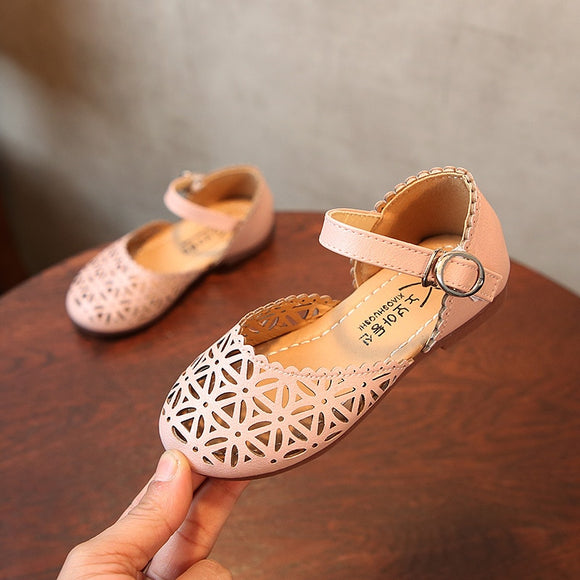 Girls Summer Cut-outs Soft Sandal Shoes | Princess Toddler Beach Sandals