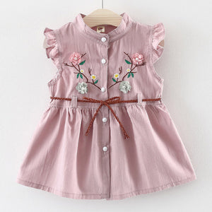 Baby Summer Dress Bow Belt Design | Newborn Baby Girl Cute Sleeveless Dress