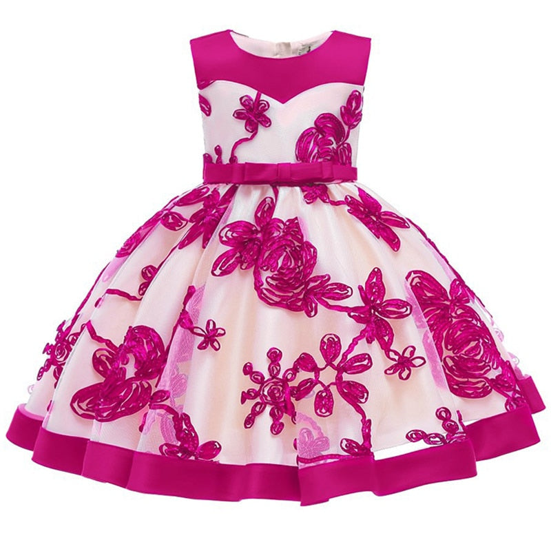 Flower Embroidery Baby Girl Dress | Baby Girls Birthday Dresses Vestido