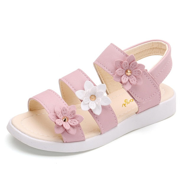 Gladiator Flowers Sweet Soft Girls Sandals | Children's Beach Shoes