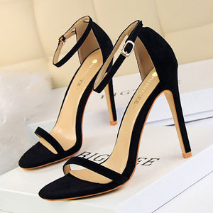 High Heel Summer Party Dress Buckle Sandals Shoes for Women