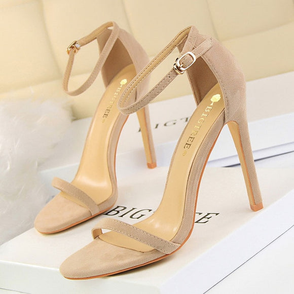 High Heel Summer Party Dress Buckle Sandals Shoes for Women