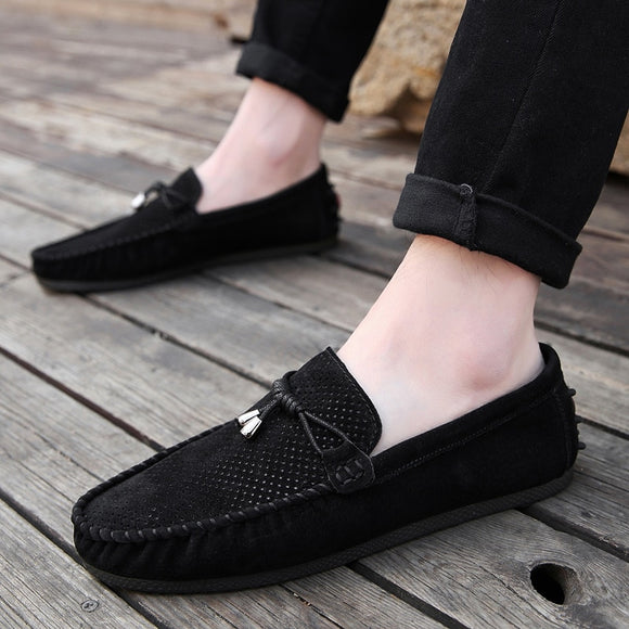 Summer Breathable Genuine Leather Men Loafers | Tassel Loafers Hot Selling Men Shoes