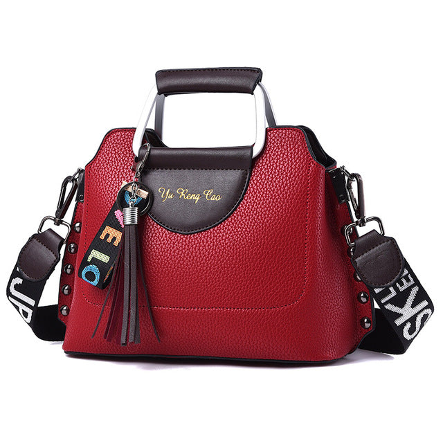 Korean Casual Wide One-Shoulder Strap Fashionable Women Handbags