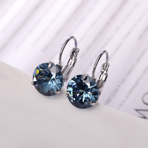 Simple Copper Plated Temperament Zirconia Earrings For Women